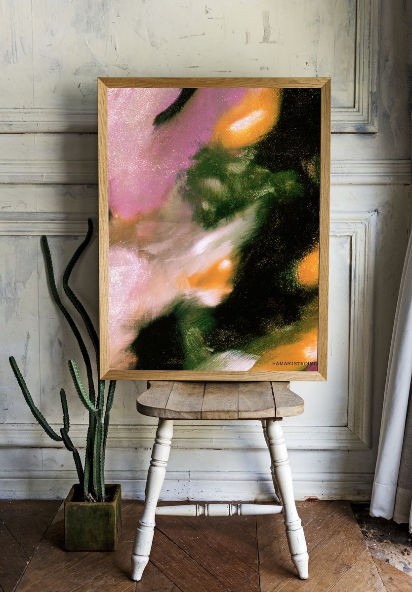 Abstract Floral Glow Poster. room preview