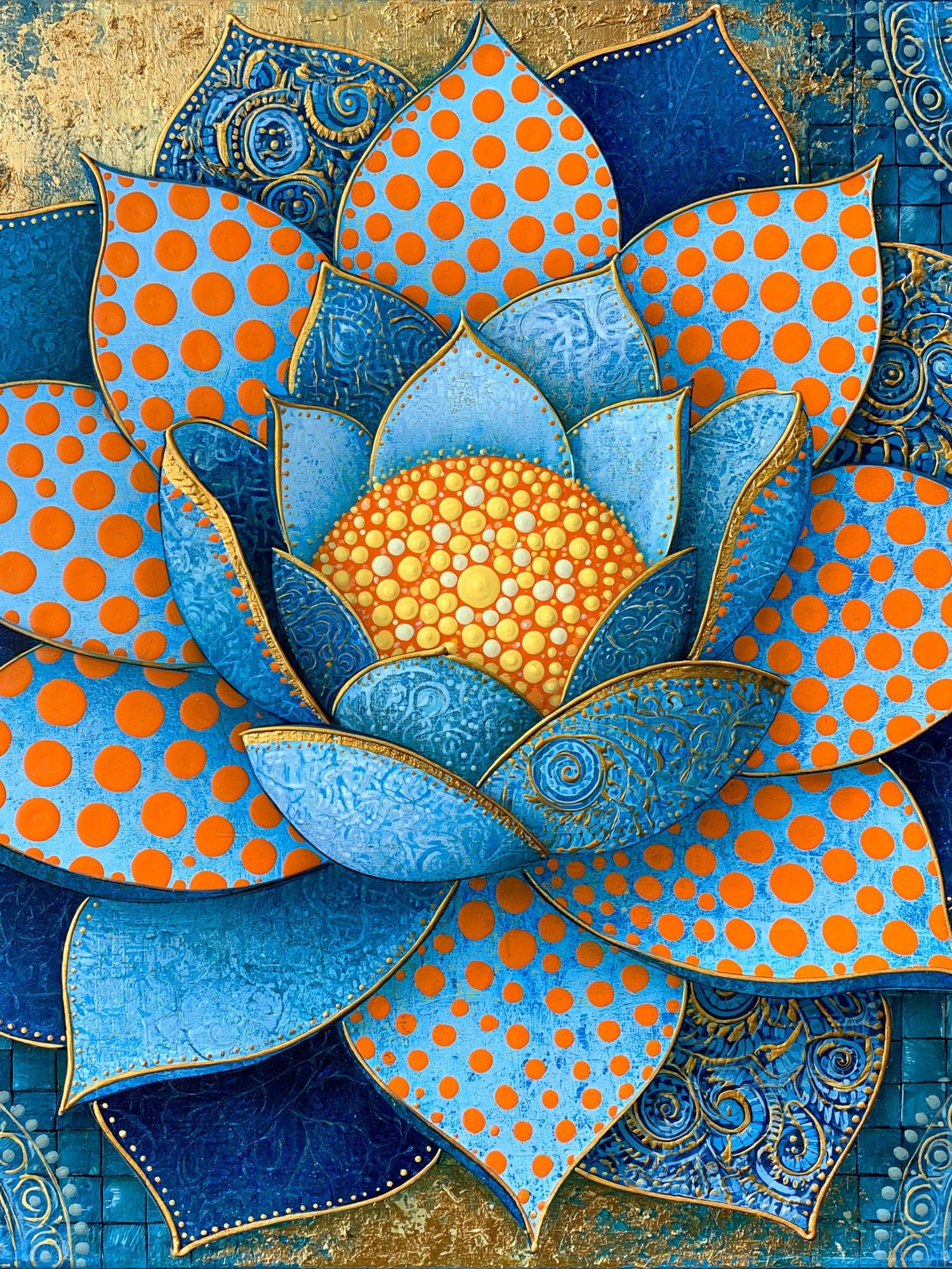 Blue Lotus Floral Abstract Poster. poster detail