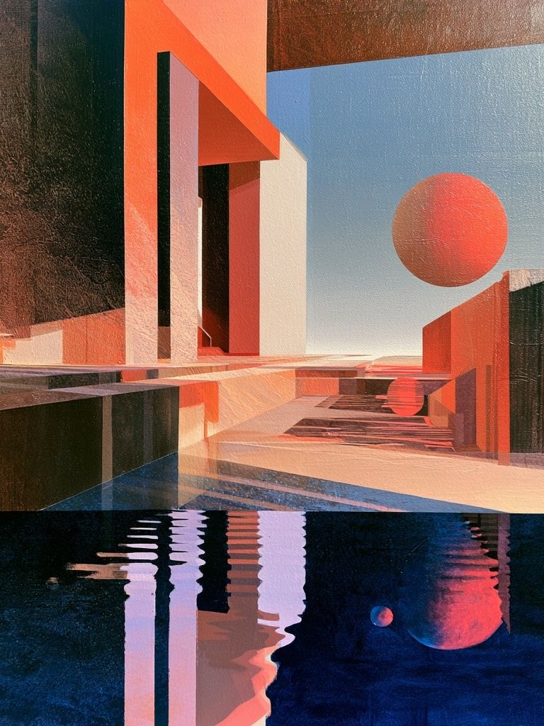Surreal Geometric Landscape Print. poster detail