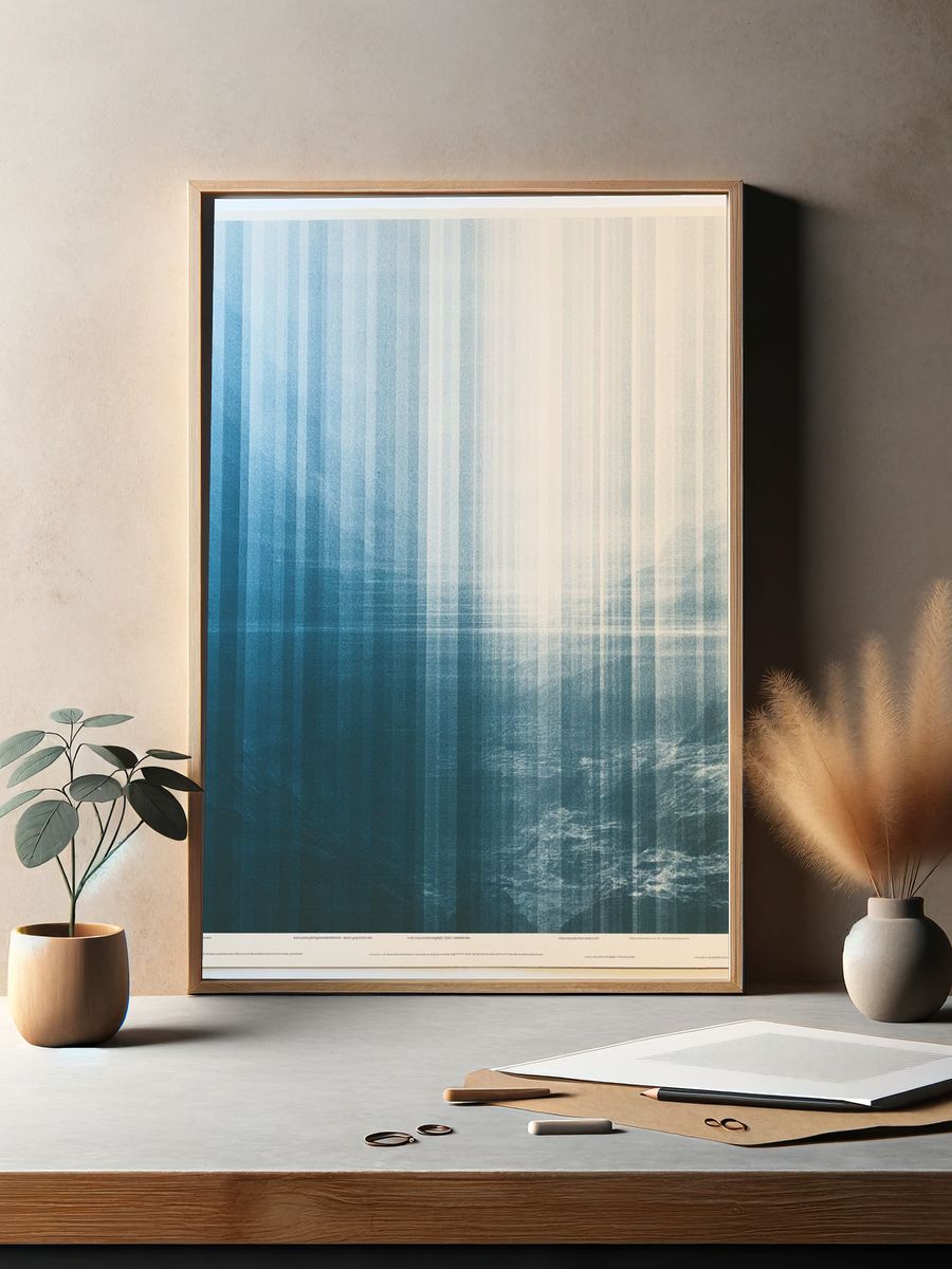 Ocean Light Abstract Poster. — room view 2