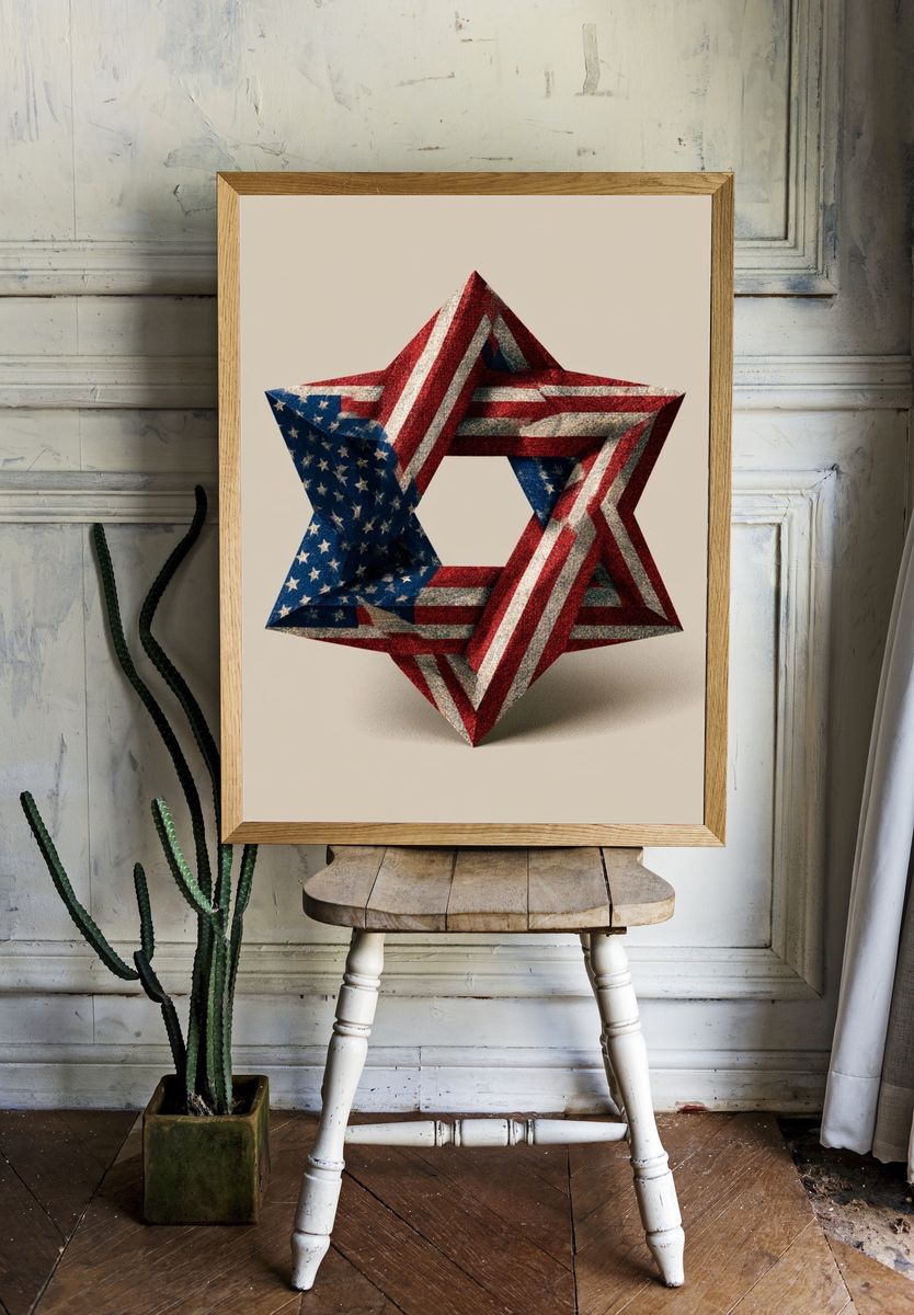 American Flag Star Abstract Poster. room preview