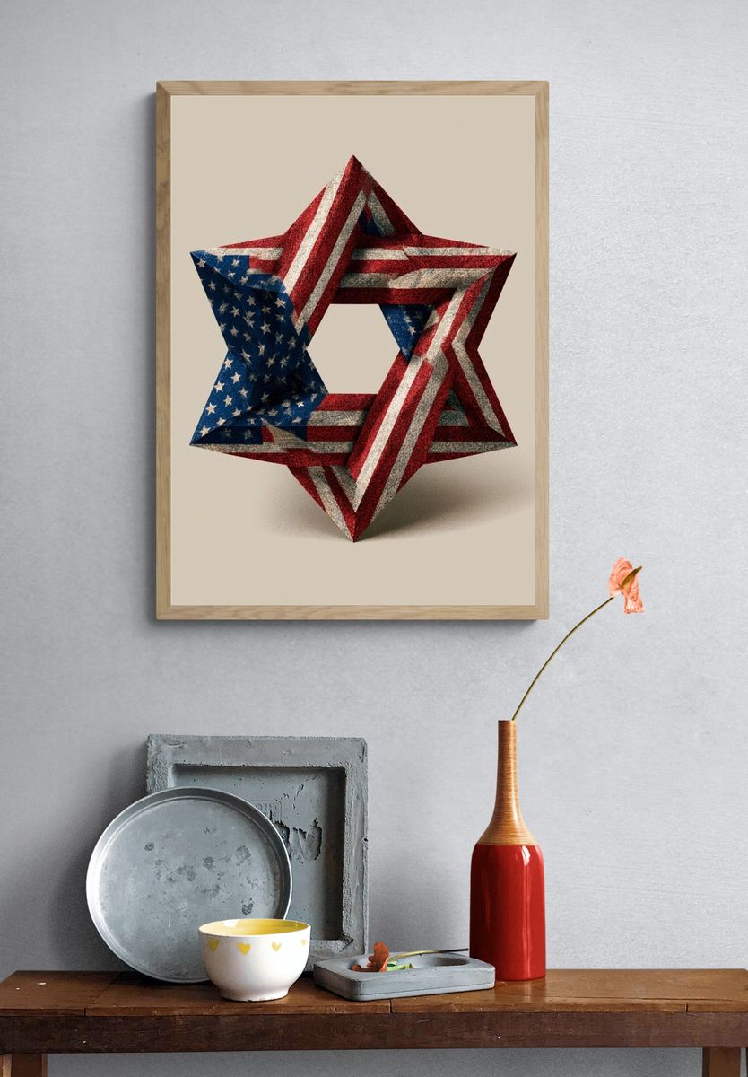 American Flag Star Abstract Poster. — room view 3