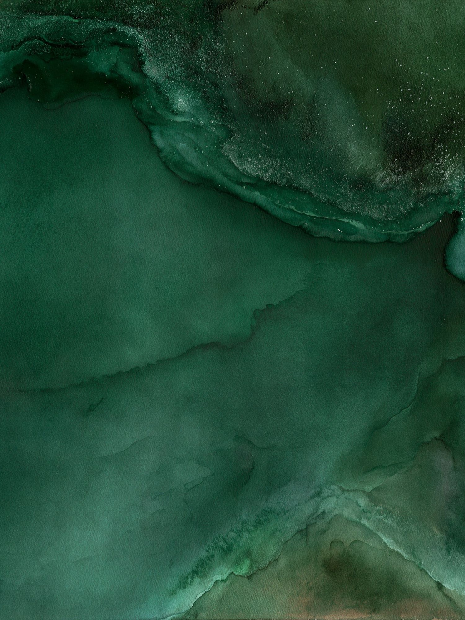 Emerald Ink Wash Abstract Poster. poster detail