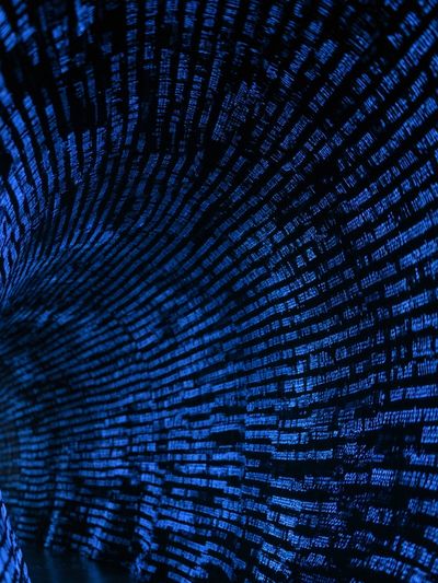 Blue Digital Tunnel Abstract Poster.