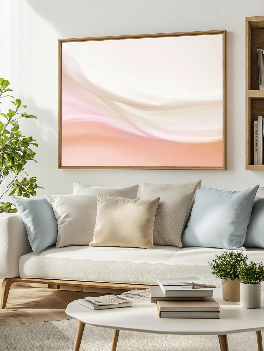 Brown fabric motion texture background. — room view 2