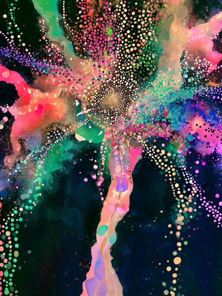 Neon Cosmic Burst Abstract Poster. poster detail