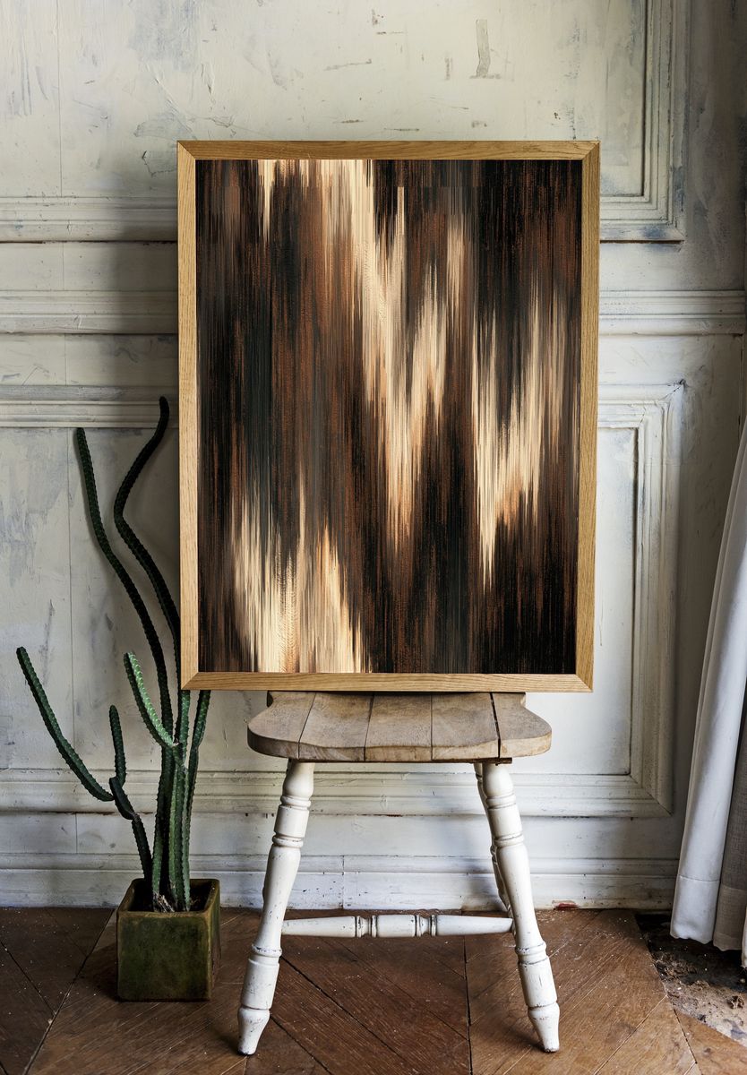 Earth-Tone Abstract Streaks Poster. room preview