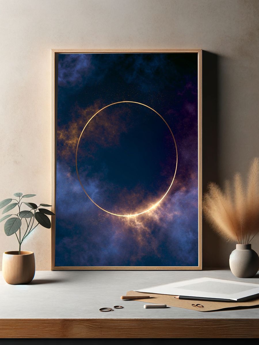 Celestial Eclipse Abstract Poster. — room view 2
