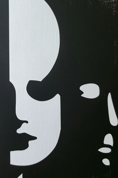 Monochrome Face Silhouette Abstract Poster.