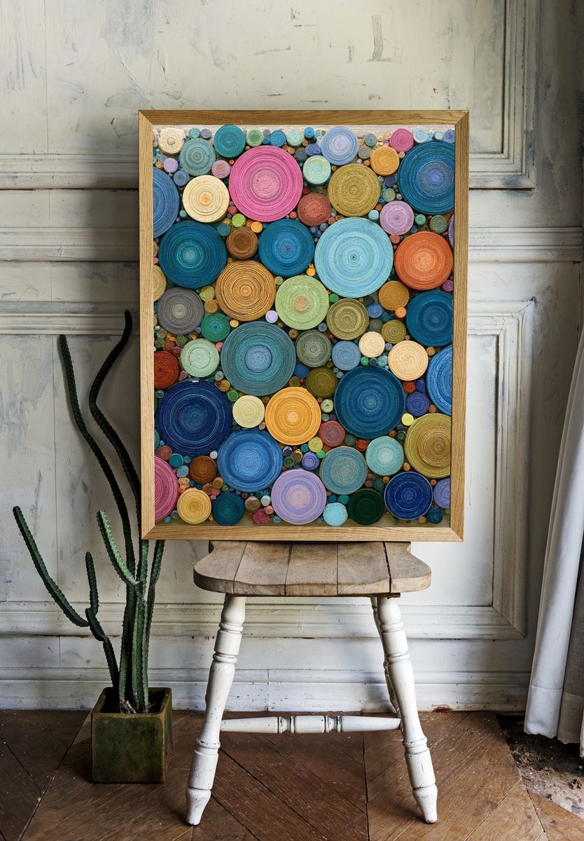Colorful Circular Texture Abstract Poster. room preview
