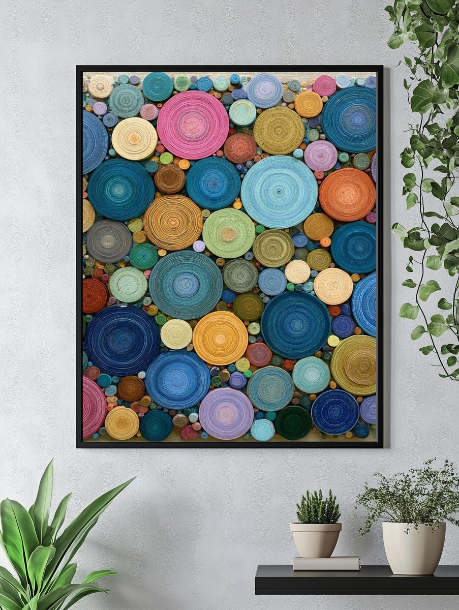 Colorful Circular Texture Abstract Poster. — room view 4
