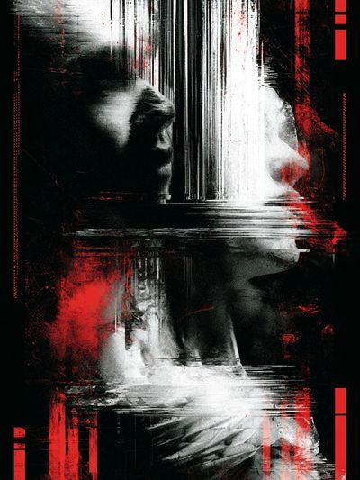 Glitch Noir Abstract Poster. poster