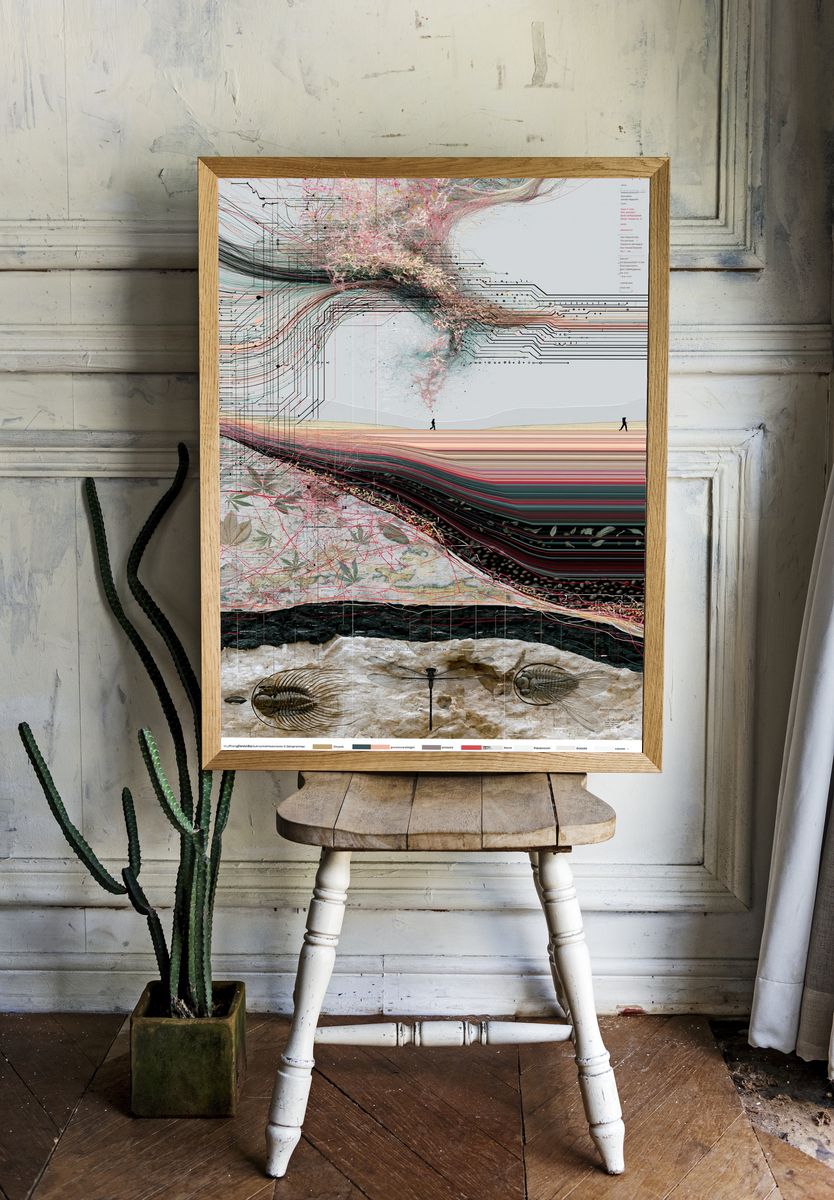 Surreal Circuit Landscape Poster. — room view 1
