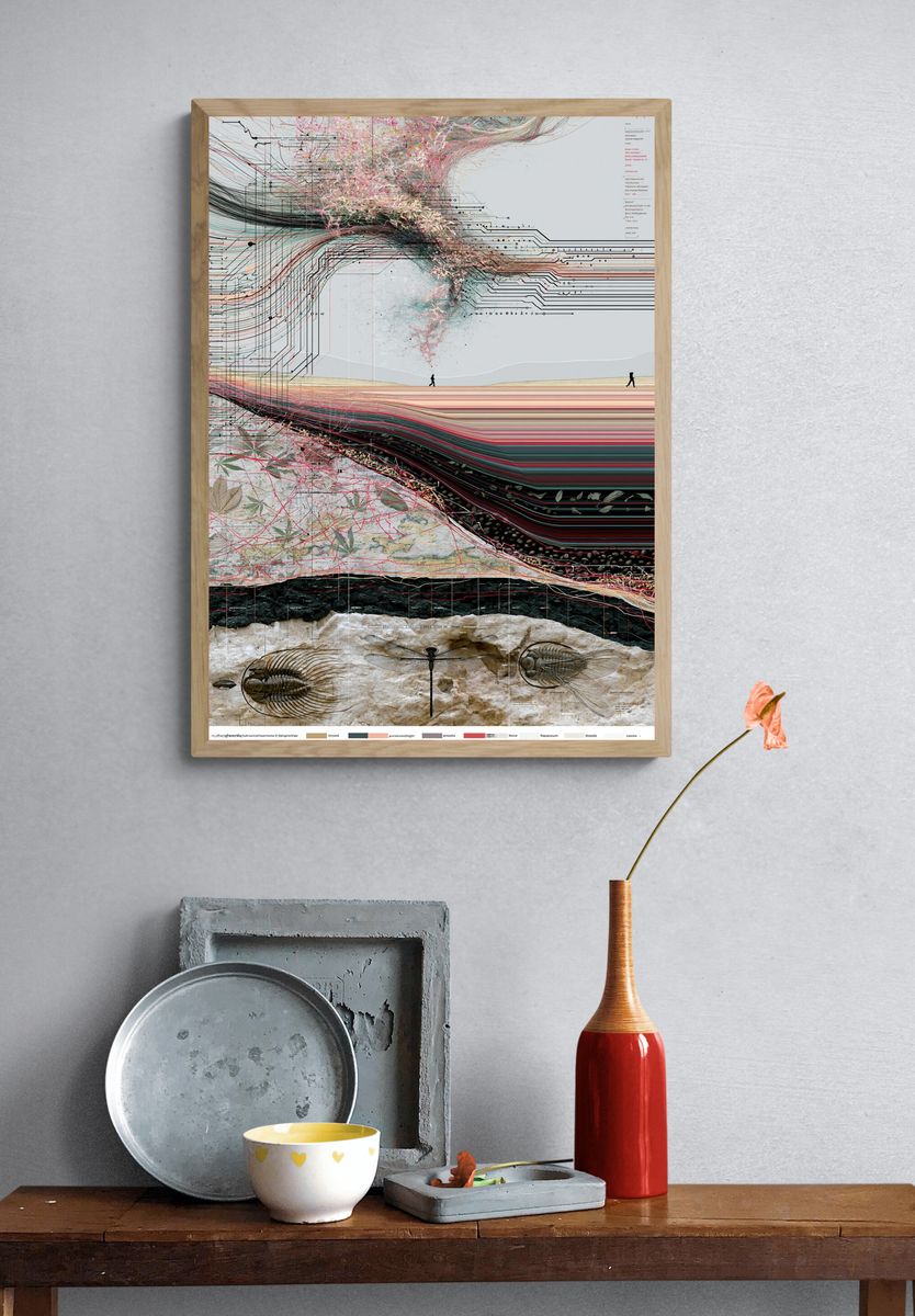 Surreal Circuit Landscape Poster. — room view 3