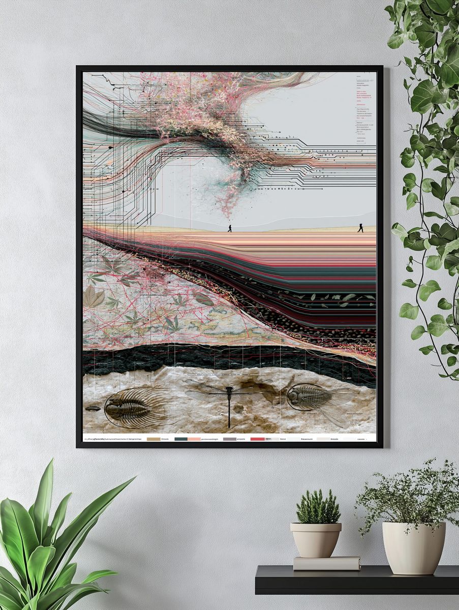 Surreal Circuit Landscape Poster. — room view 4