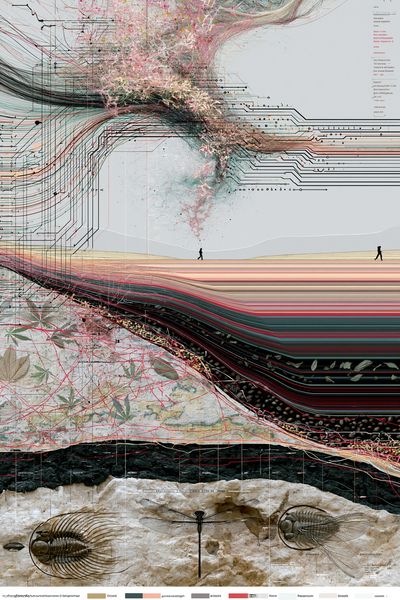 Surreal Circuit Landscape Poster. poster