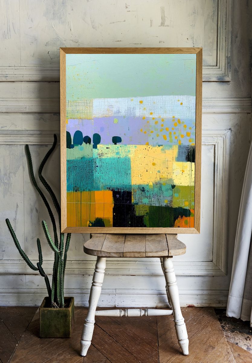 Pastel Geometric Abstract Poster. room preview