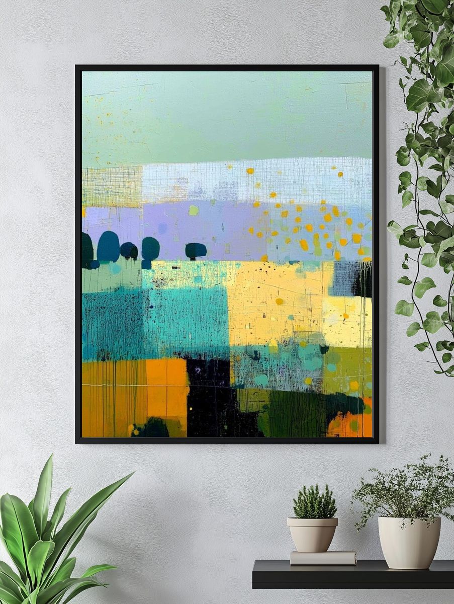 Pastel Geometric Abstract Poster. — room view 4