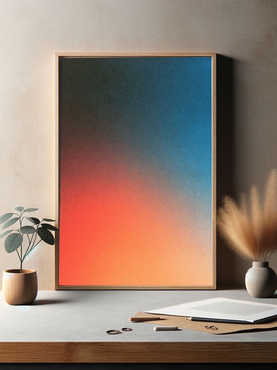 Sunset Gradient Abstract Poster. — room view 2