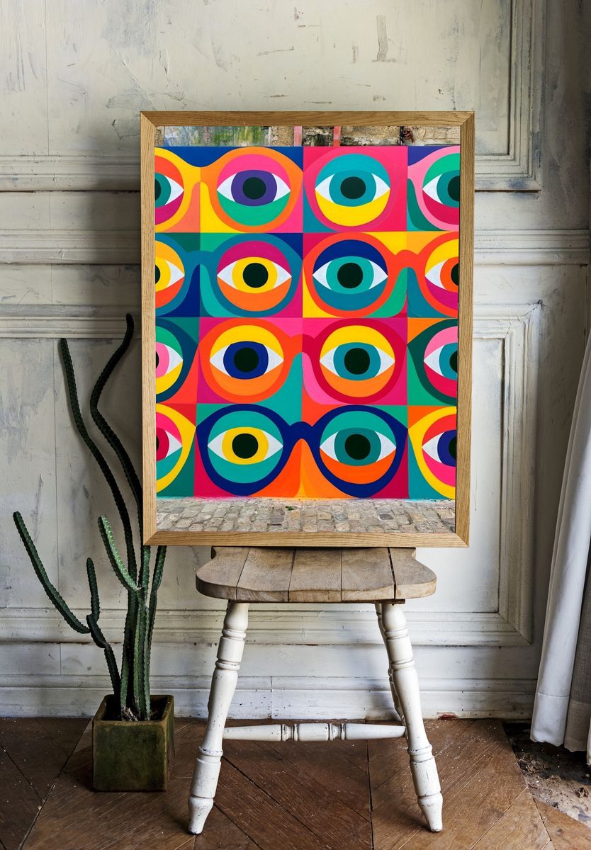 Colorful Eyes Abstract Poster. room preview