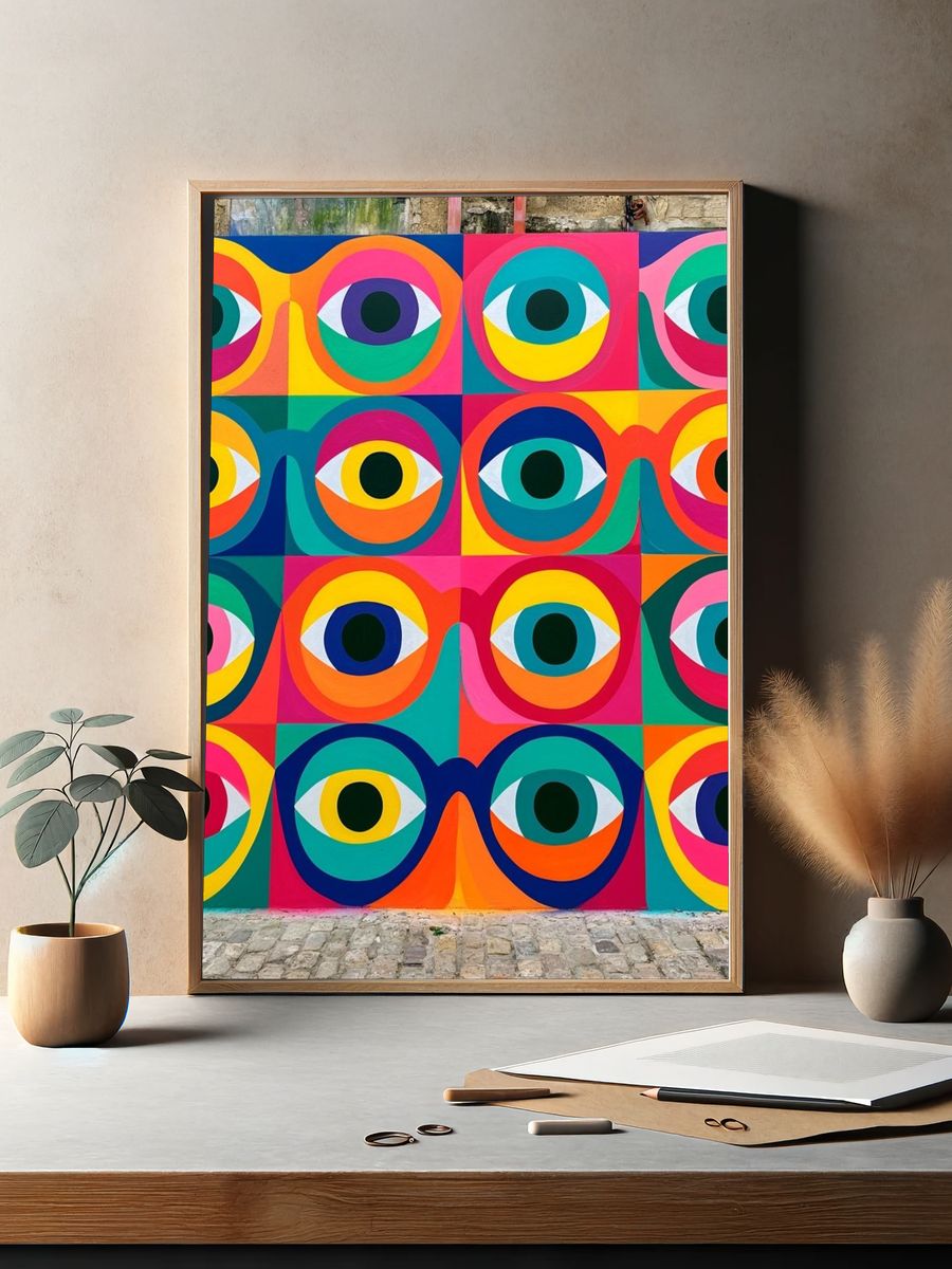 Colorful Eyes Abstract Poster. — room view 2