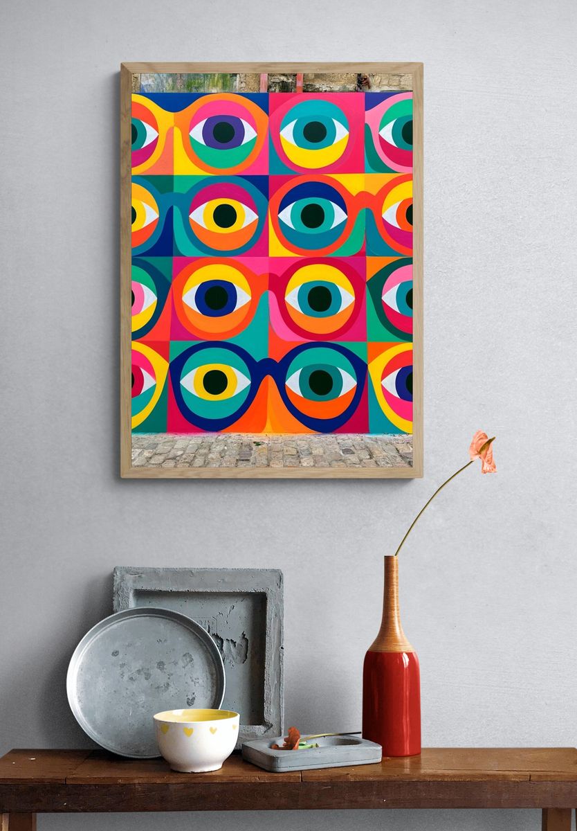 Colorful Eyes Abstract Poster. — room view 3
