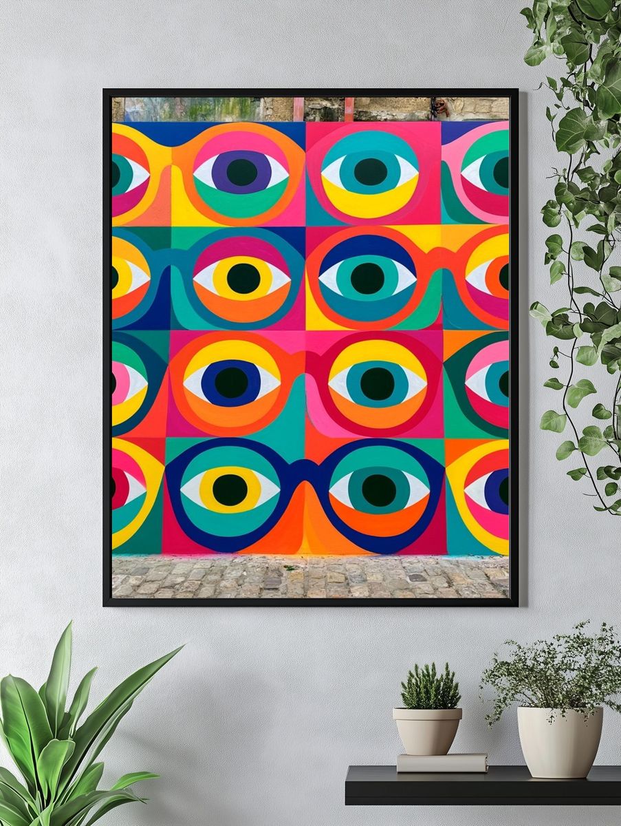 Colorful Eyes Abstract Poster. — room view 4