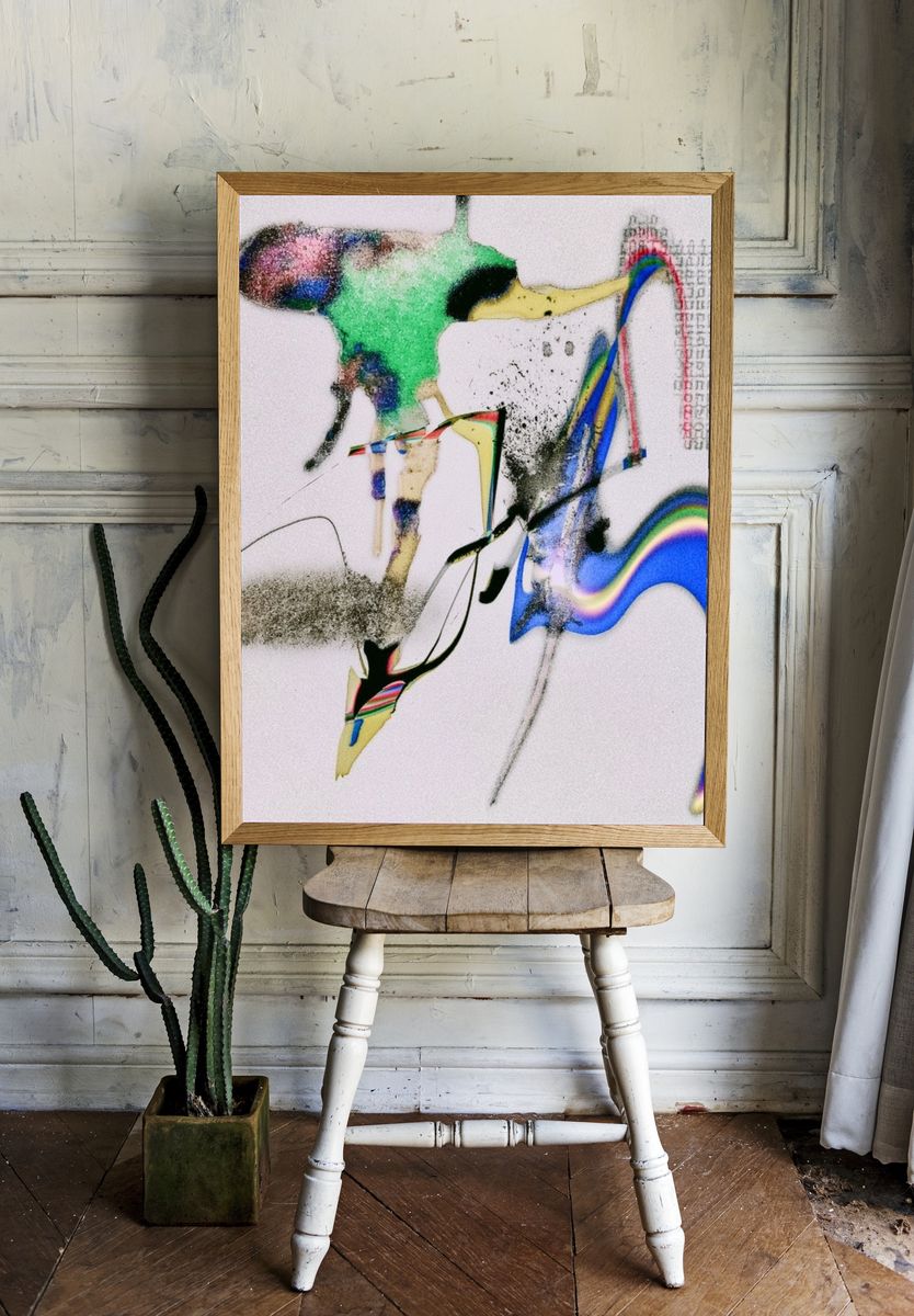 Chromatic Glitch Abstract Poster. room preview