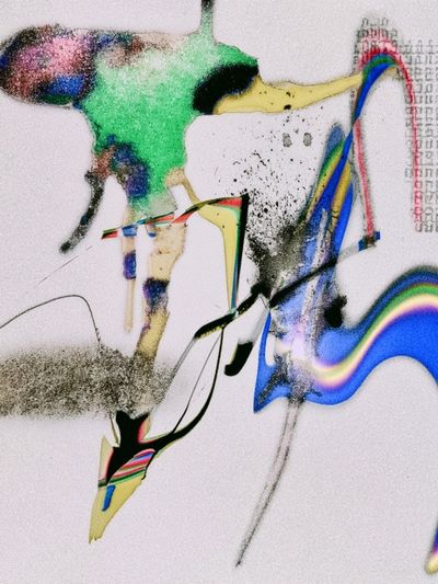 Chromatic Glitch Abstract Poster. poster