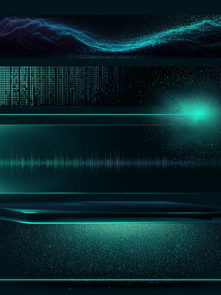 Neon Data Wave Abstract Poster. poster detail