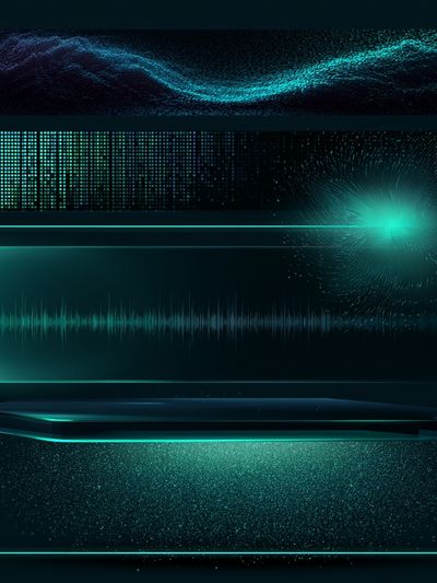 Neon Data Wave Abstract Poster.