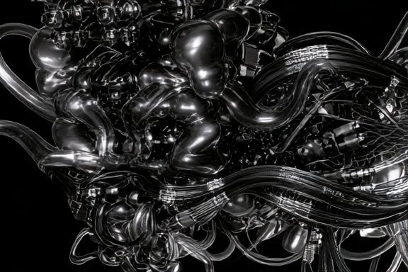 Chrome Abstract Flow Poster. poster — abstract art