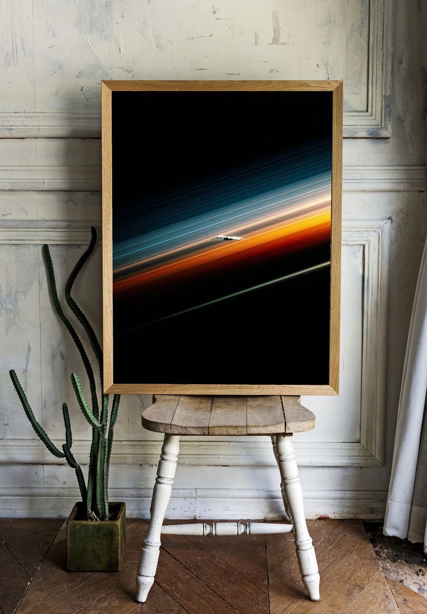 Cosmic Light Streak Abstract Poster. — room view 1