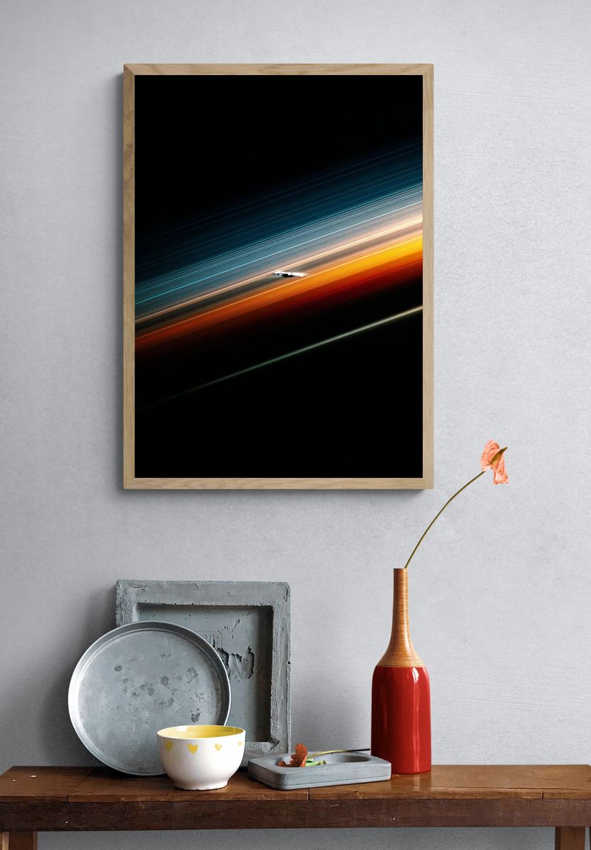 Cosmic Light Streak Abstract Poster. — room view 3