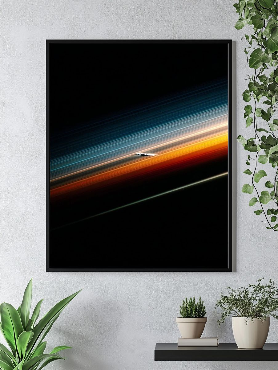 Cosmic Light Streak Abstract Poster. — room view 4