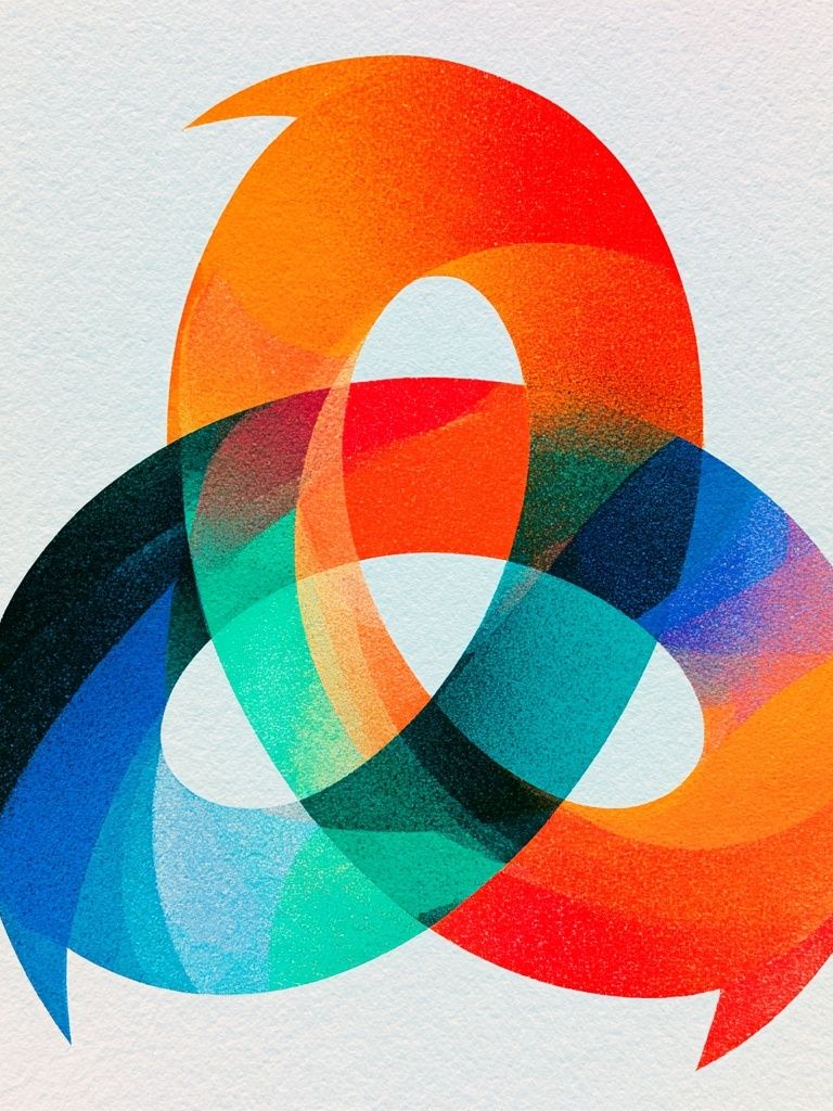 Interlocking Color Rings Abstract Poster. poster detail