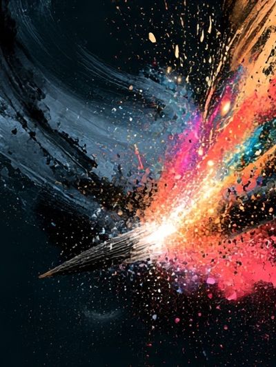 Cosmic Paint Burst Abstract Poster. poster