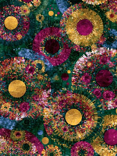 Mosaic Circles Abstract Poster.