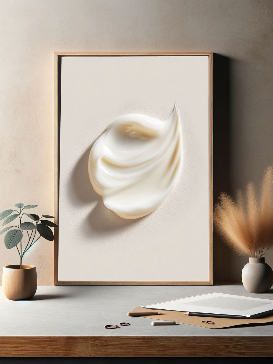 Cream Swirl Minimalist Poster. — room view 2