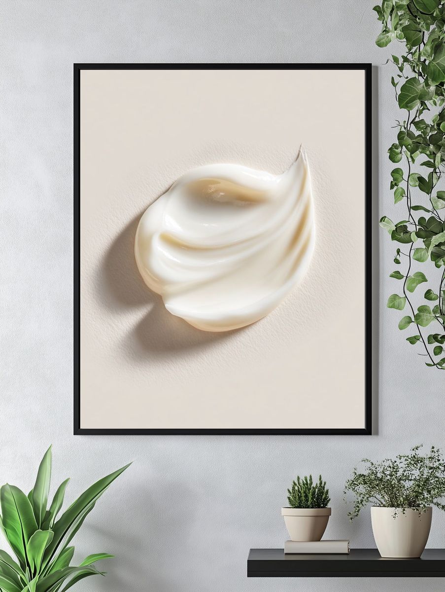 Cream Swirl Minimalist Poster. — room view 4