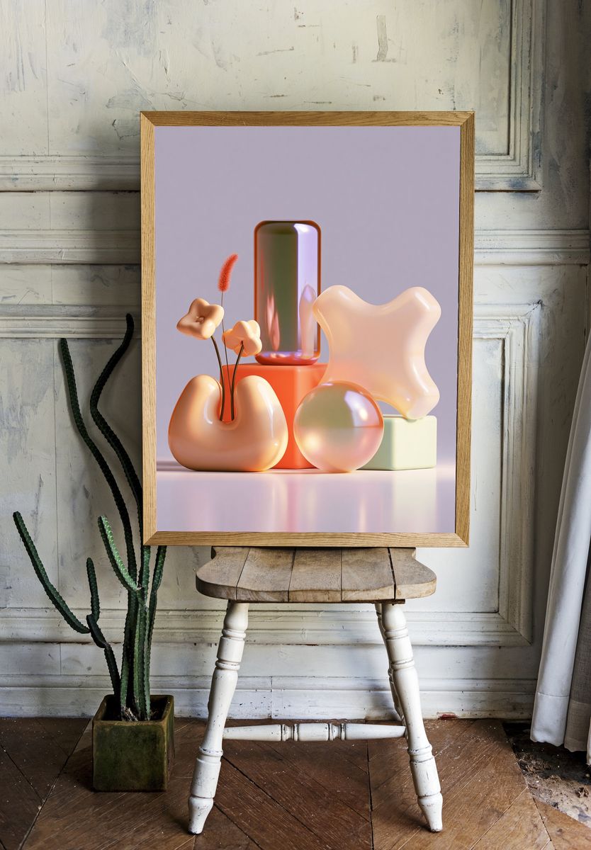 Pastel Abstract Forms Poster. room preview