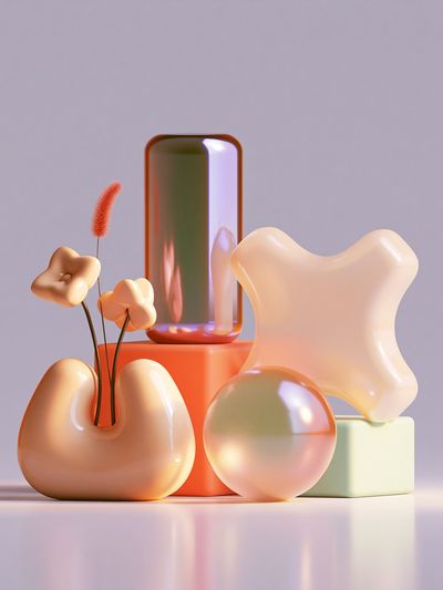 Pastel Abstract Forms Poster.