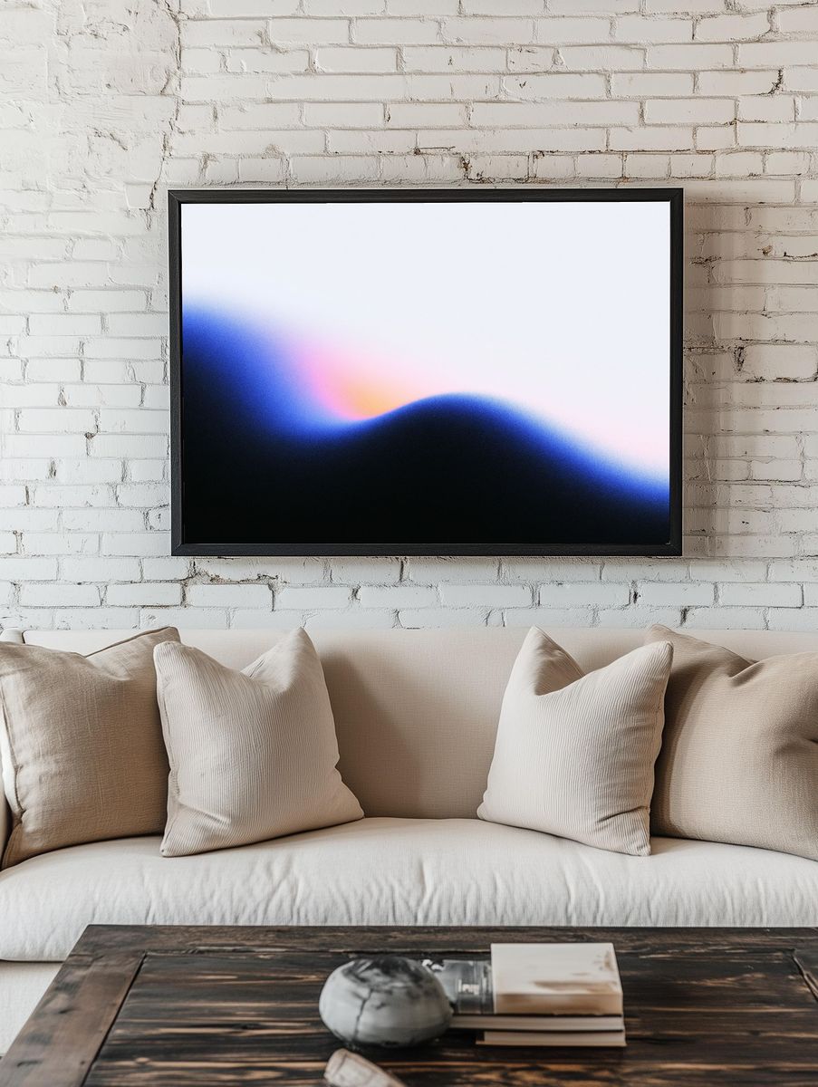 Soft Gradient Horizon Abstract Poster. room preview