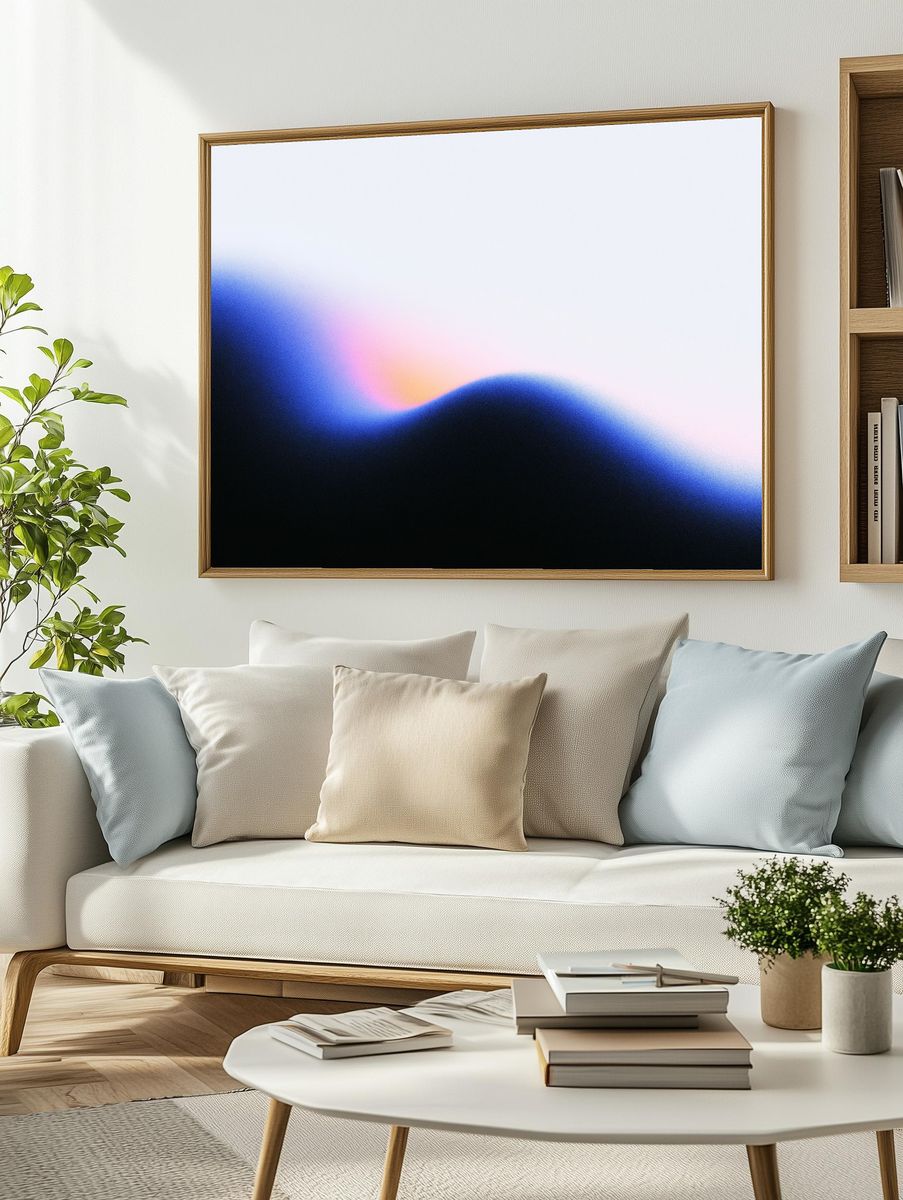 Soft Gradient Horizon Abstract Poster. — room view 2