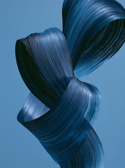 Blue Ribbon Abstract Print.