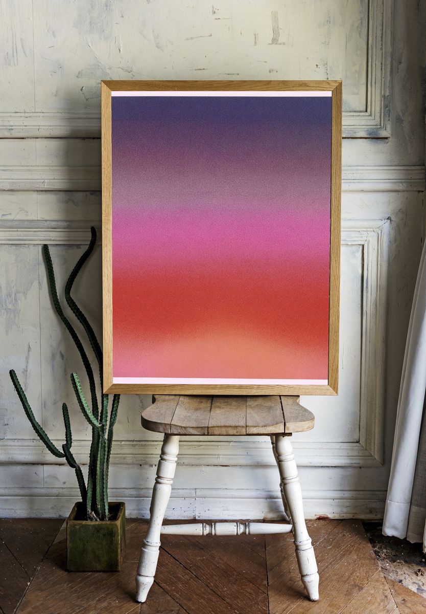 Sunset Gradient Abstract Poster. room preview