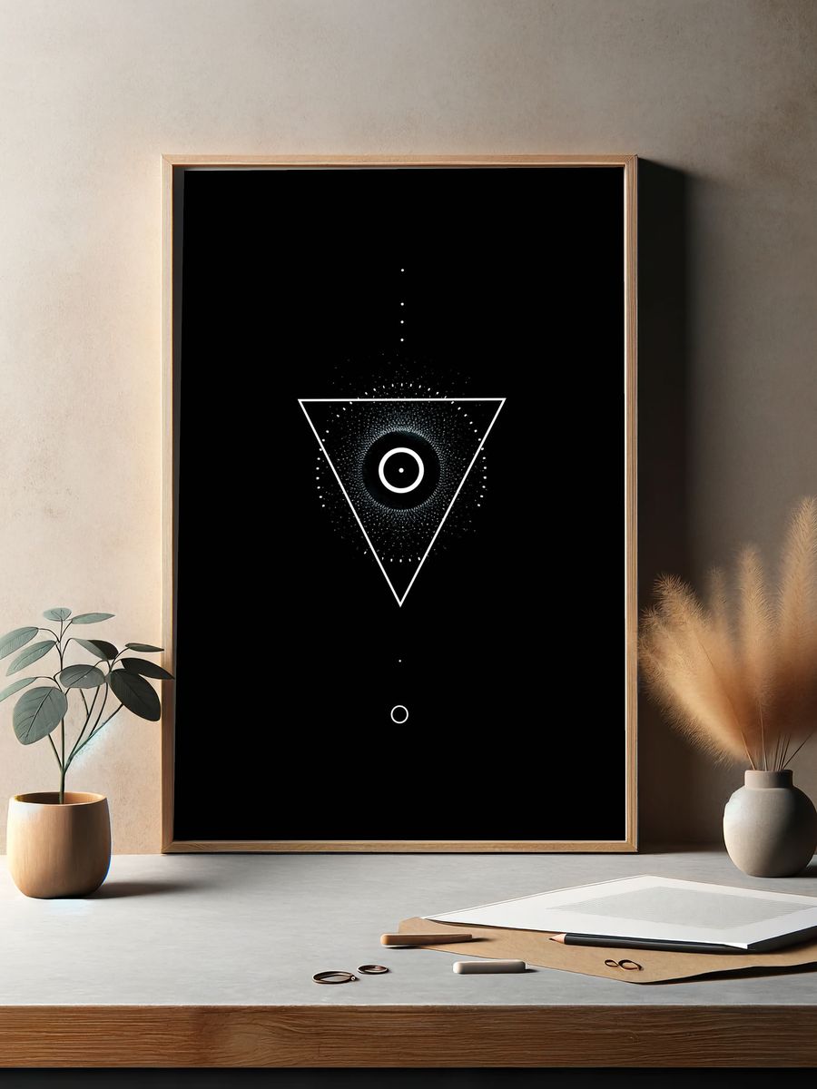 Geometric Cosmic Eye Abstract Poster. — room view 2