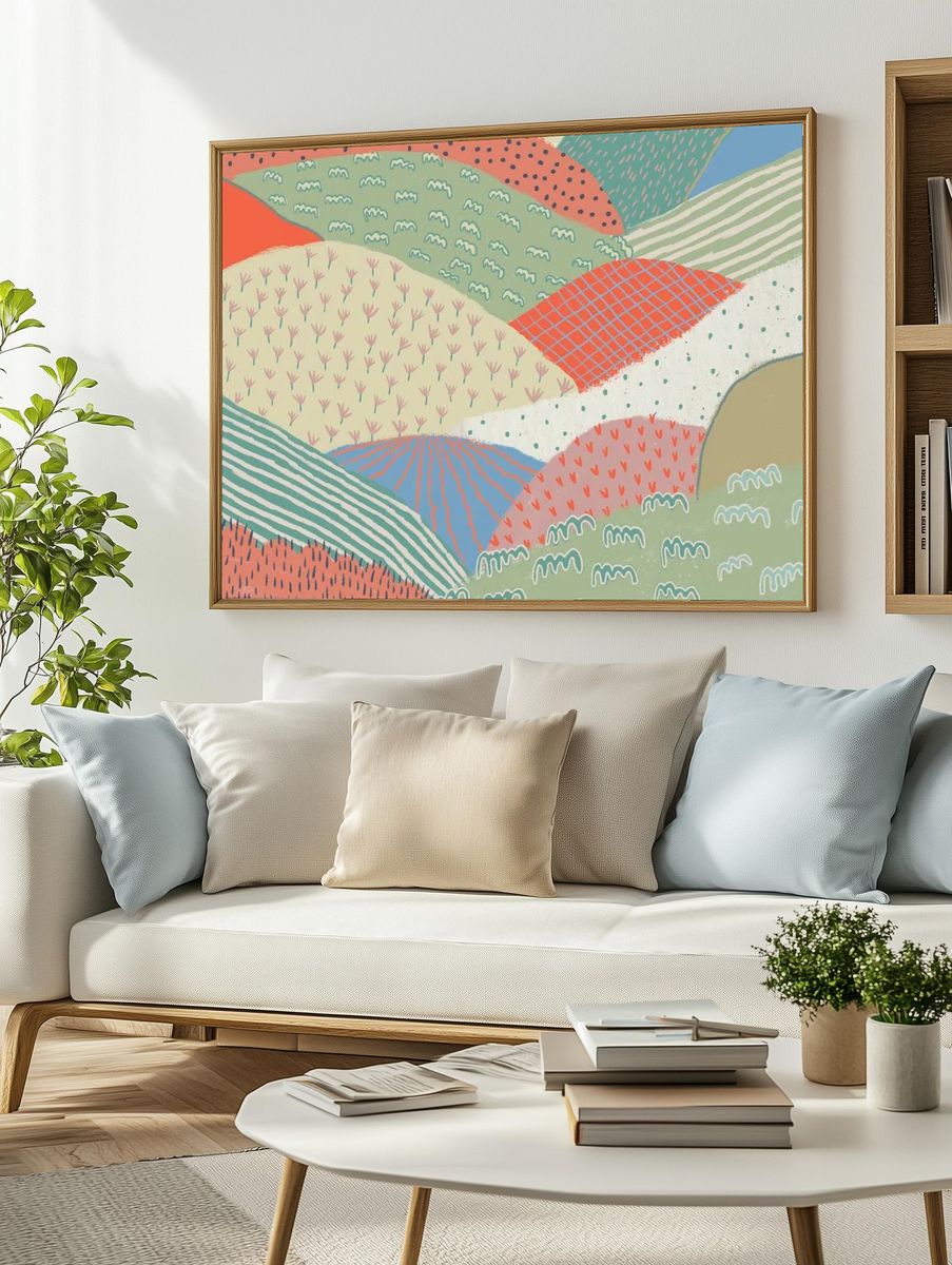 Abstract landscape HD wallpaper, cute. — room view 2