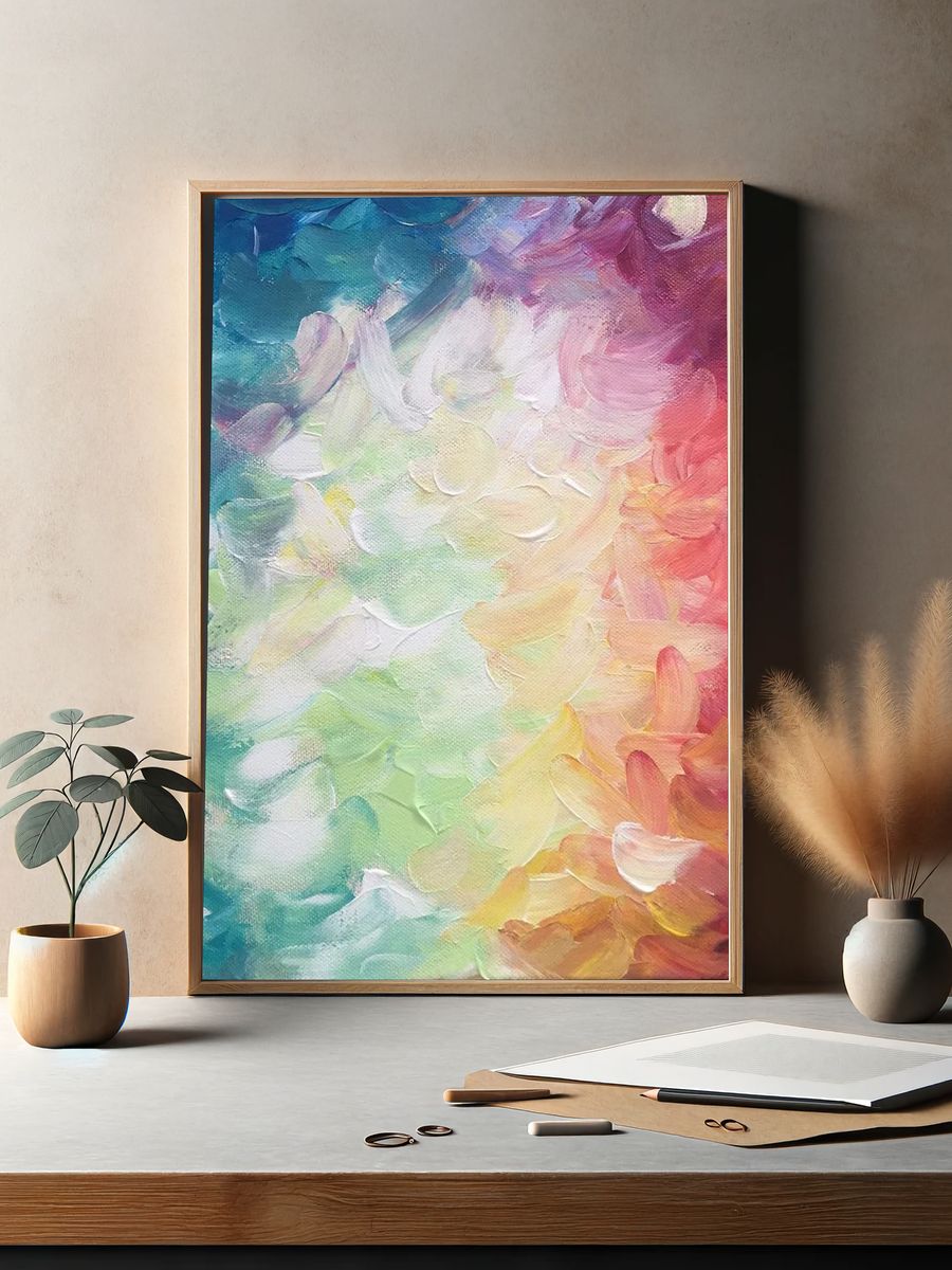 Free abstract colorful painting background. — room view 2