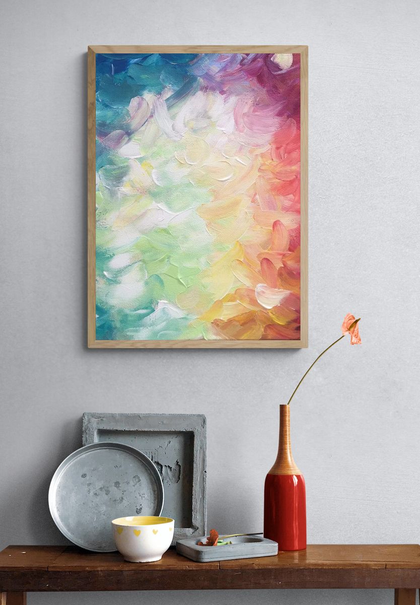 Free abstract colorful painting background. — room view 3
